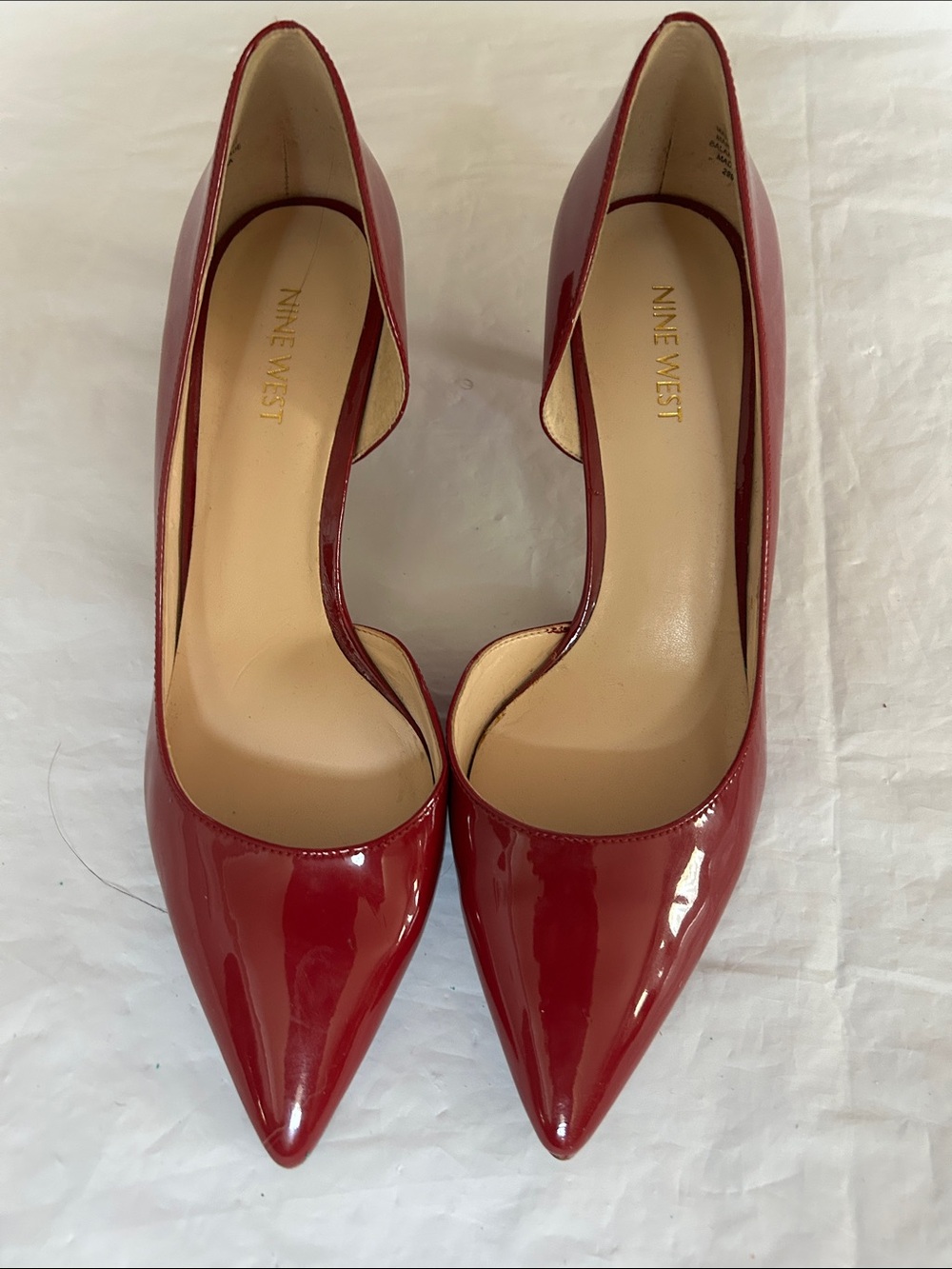Nine West Red Patent Pointed Toe Pumps - Picture 8 of 8